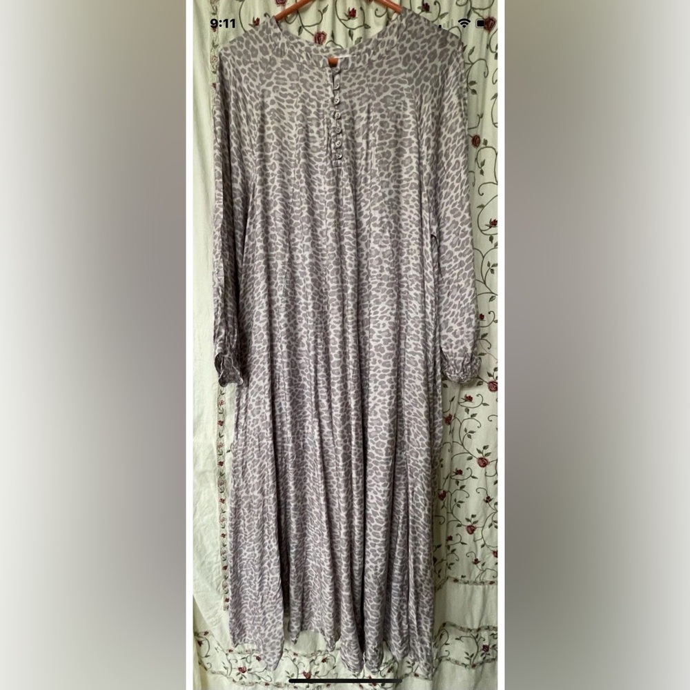 Johnny Was Calme Leopard Dress Kimono Silk Cotton Large